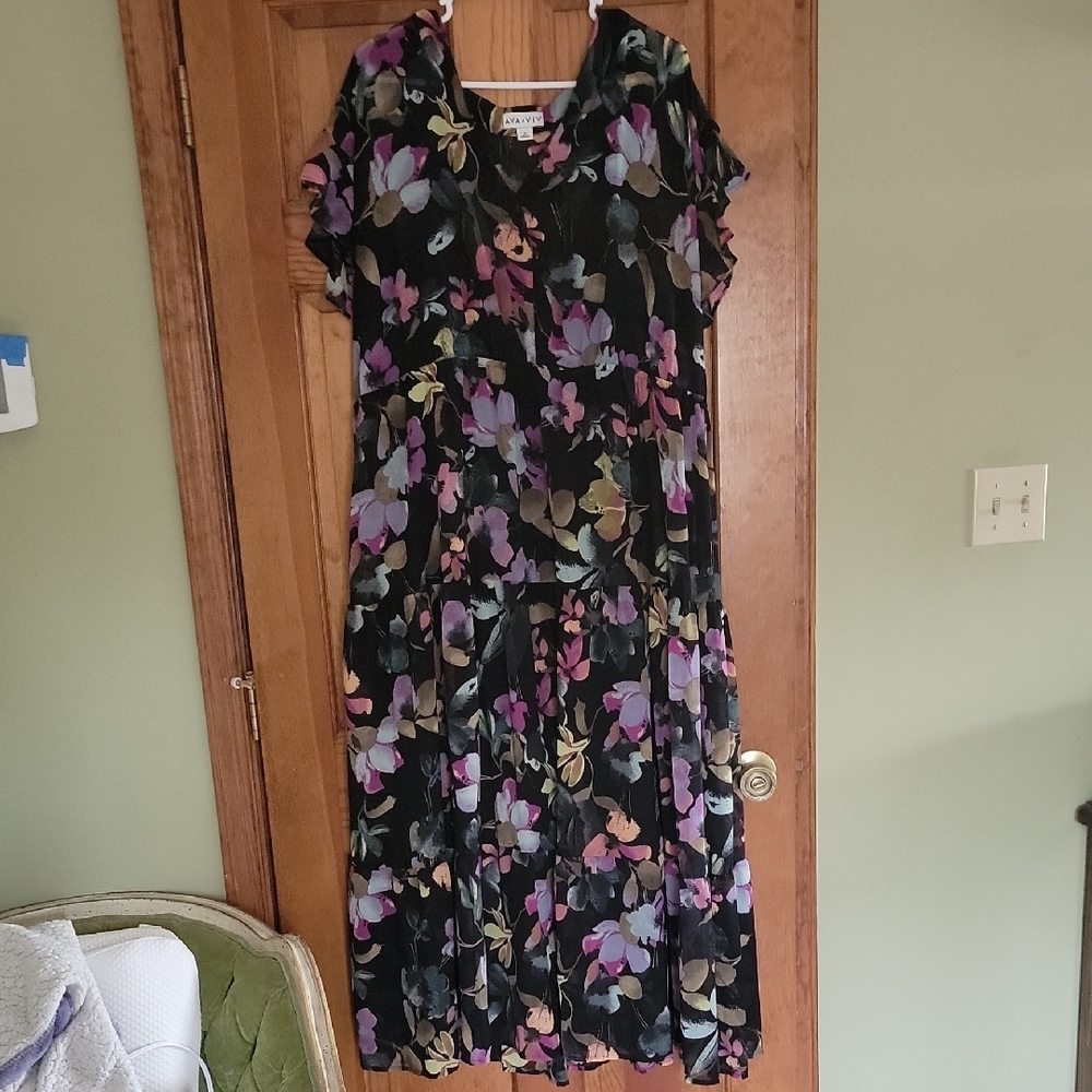 Floral Black Dress